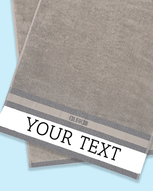 Custom Design Grey Mini Bath Towel (SIZE 20"X 40")