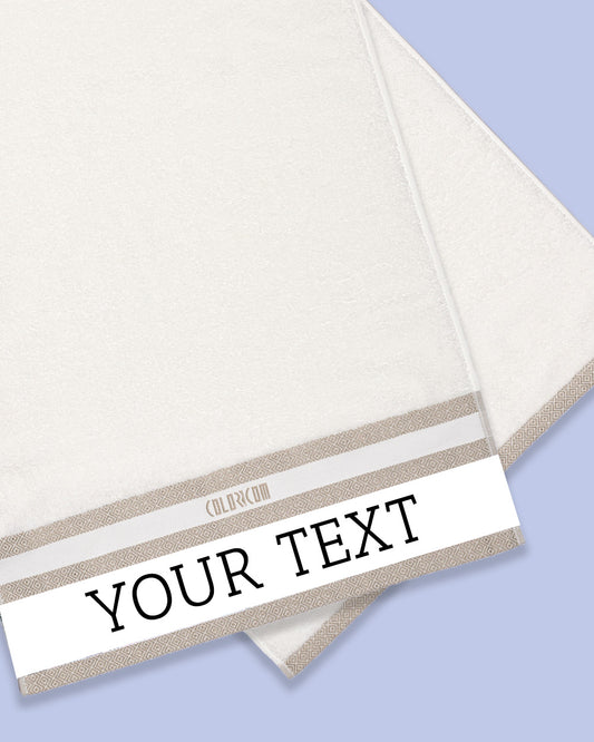 Custom Design Ivory Mini Bath Towel (SIZE 20"X 40")