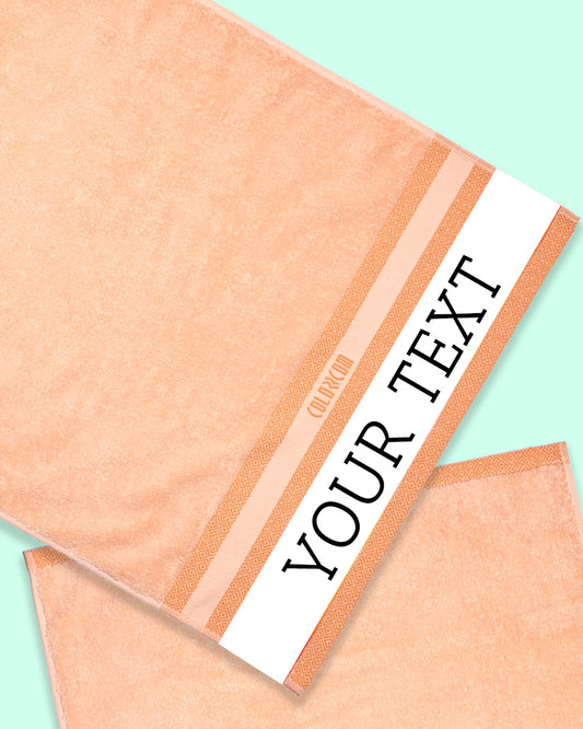 Custom Design Orange Mini Bath Towel (SIZE 20"X 40")