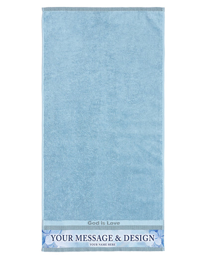 God is Love-Blue Hand Towel (SIZE 16"X 32")