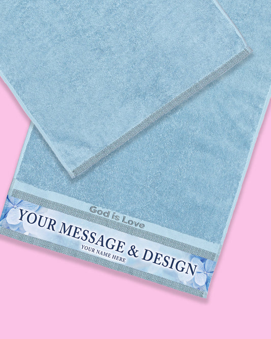God is Love-Blue Hand Towel (SIZE 16"X 32")