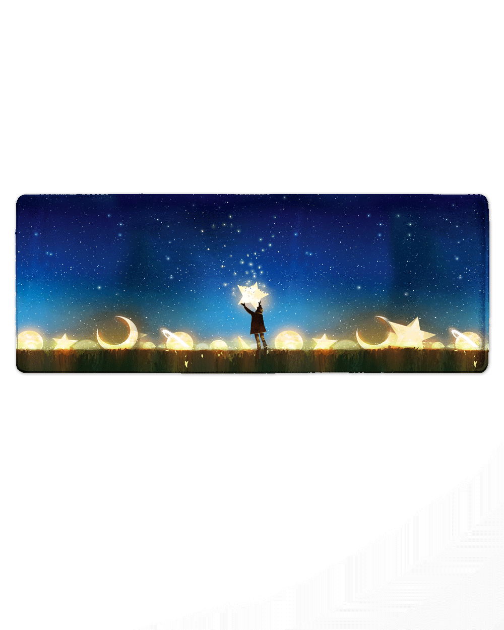 Space Mouse Pad with Nonslip Base (SIZE 12"X 31")