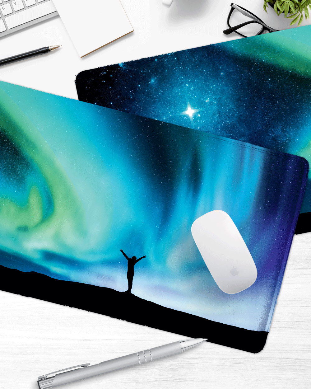Space Mouse Pad with Nonslip Base (SIZE 12"X 31")