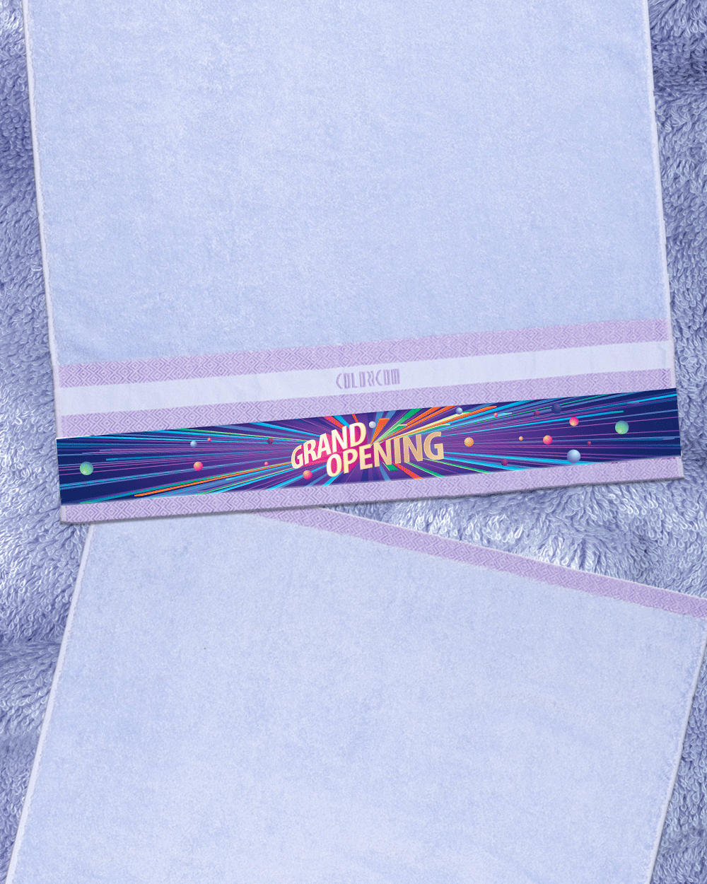 3D Grand Opening Purple Bath Towel (SIZE 27"X 53")