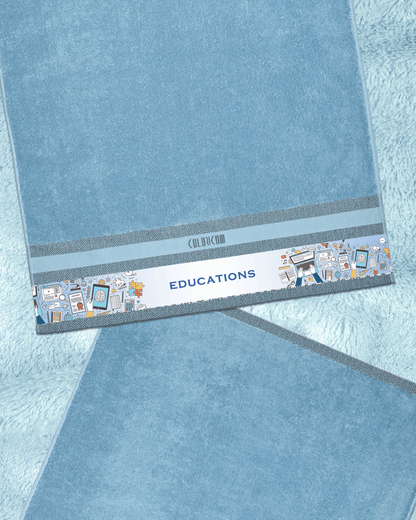 Kind of Educations Blue Bath Towel (SIZE 27"X 53")