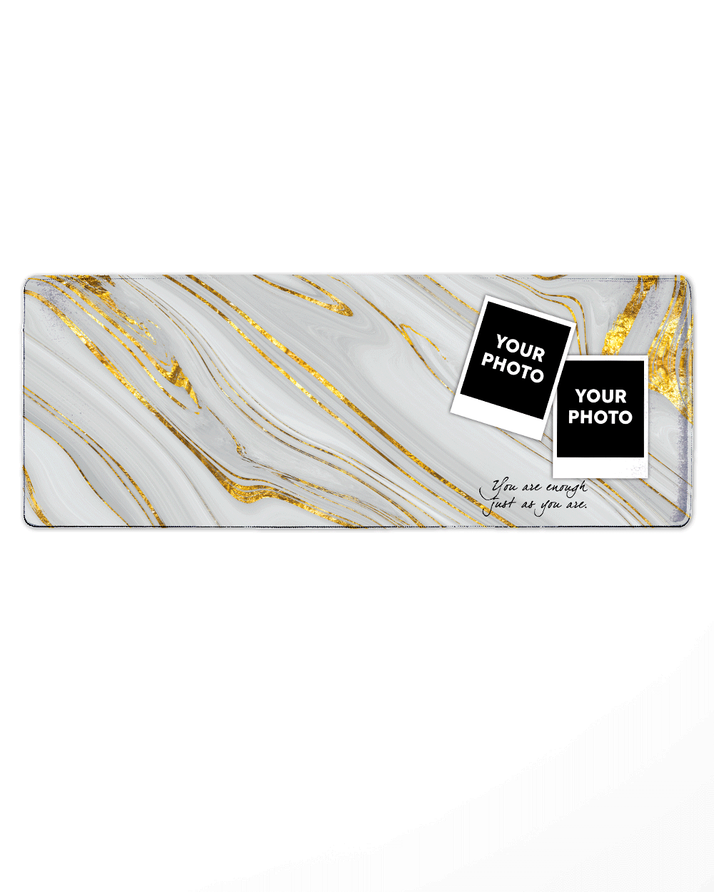 Gray&Gold Pattern Mouse Pad with Nonslip Base (SIZE 12"X 31")