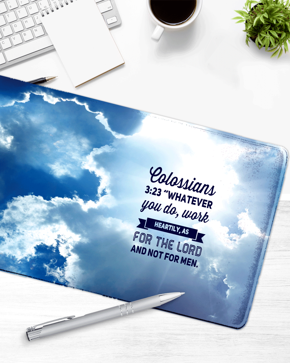 Sky Mouse Pad with Nonslip Base (SIZE 12"X 31")