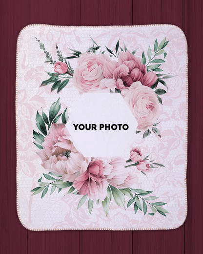 Rose Photo Sherpa Blanket