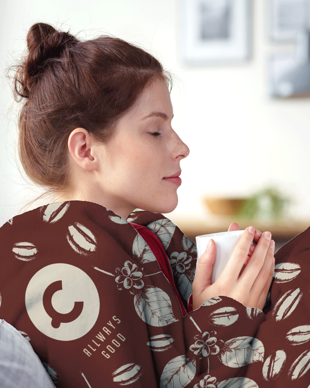 Coffee Bean Sherpa Blanket