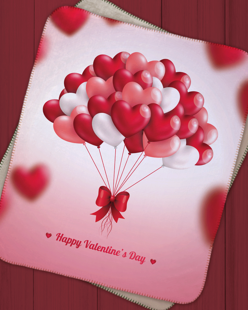 Happy Valentine's Day Sherpa Blanket