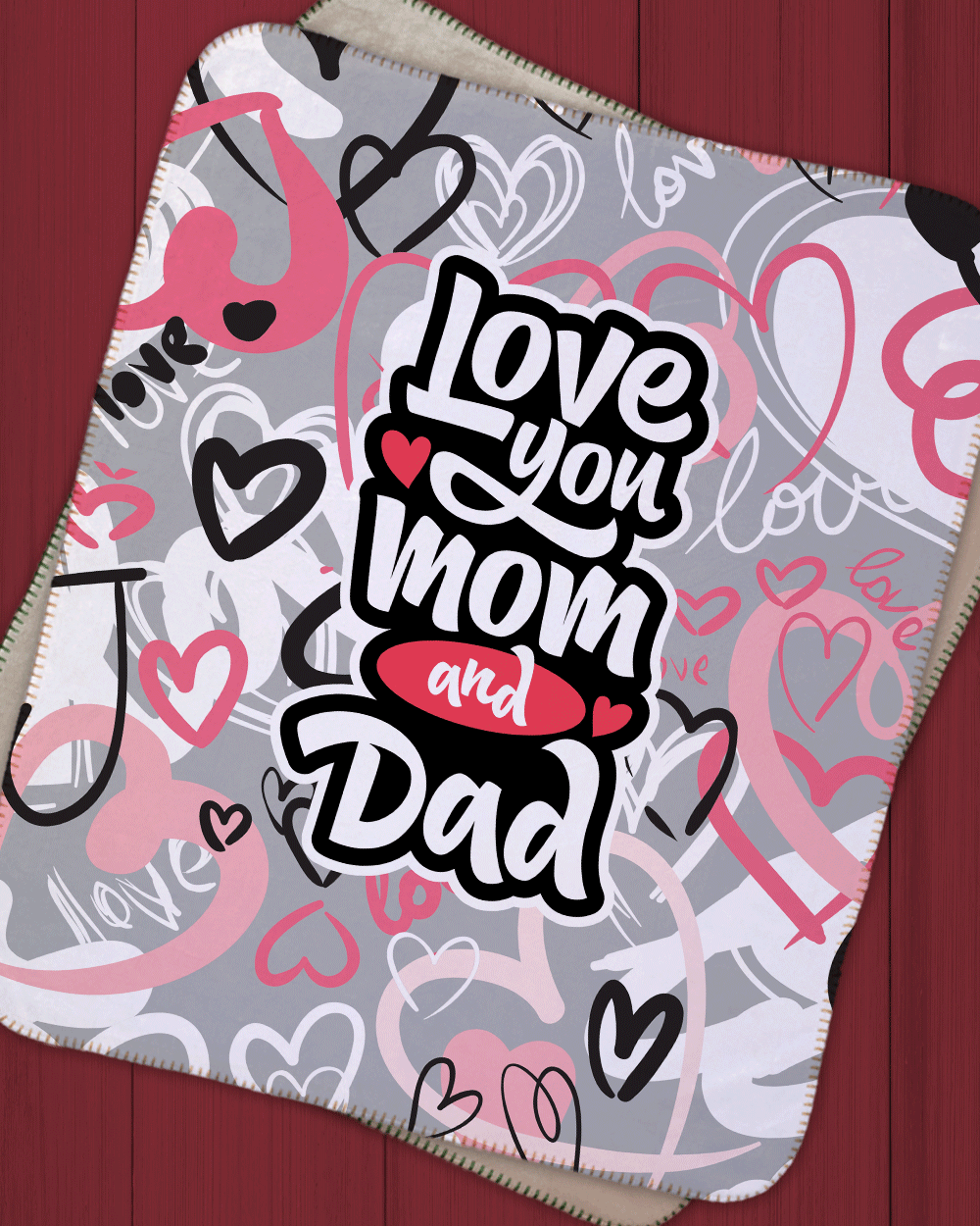 Love you Mom and Dad Sherpa Blanket