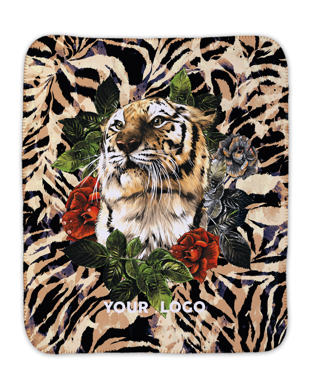 Wreathed Tiger Sherpa Blanket