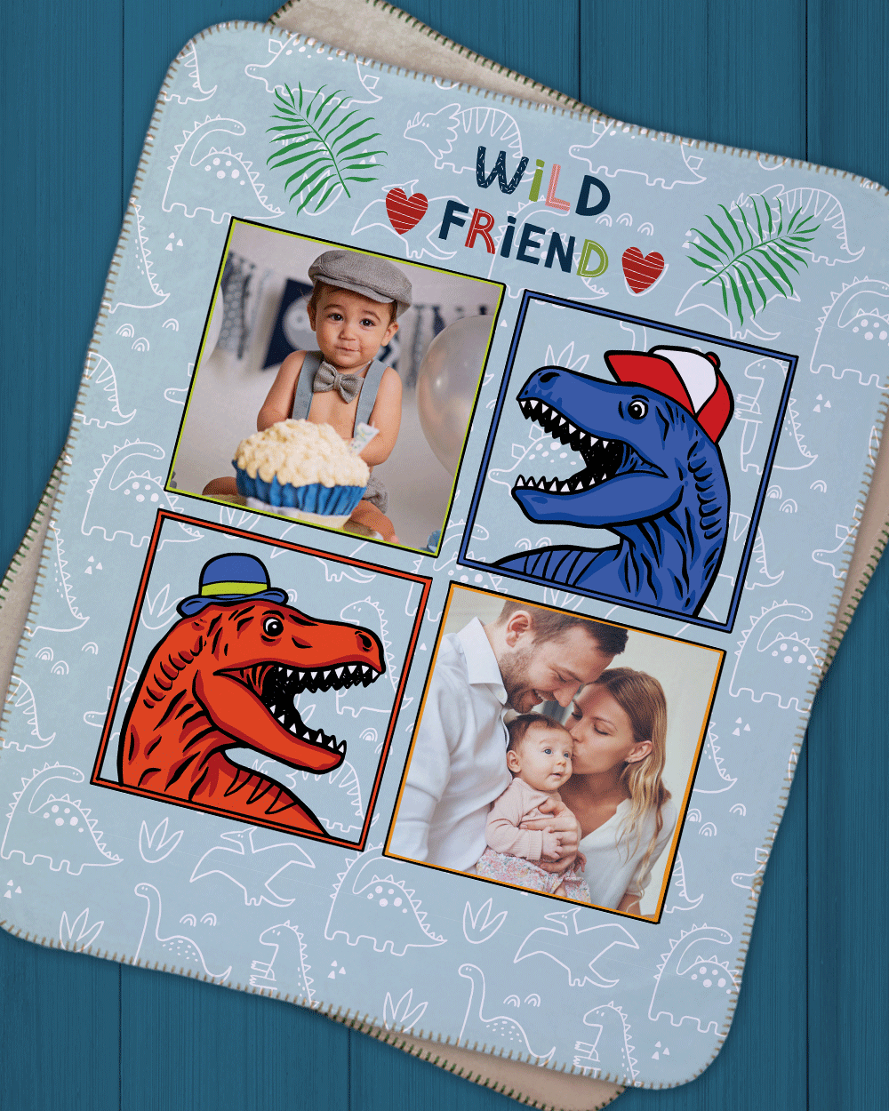 Dino Box Sherpa Blanket