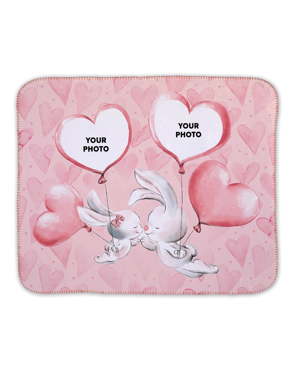 Pink Rabbits Sherpa Blanket