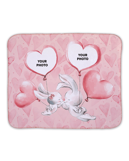 Pink Rabbits Sherpa Blanket