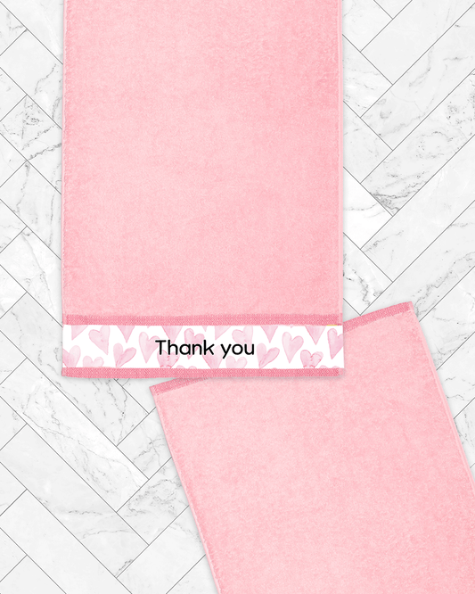 Pink Hand Towel (SIZE 16"X 32")