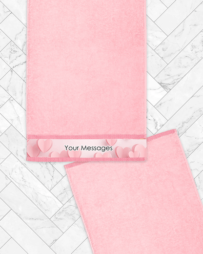 Pink Hand Towel (SIZE 16"X 32")