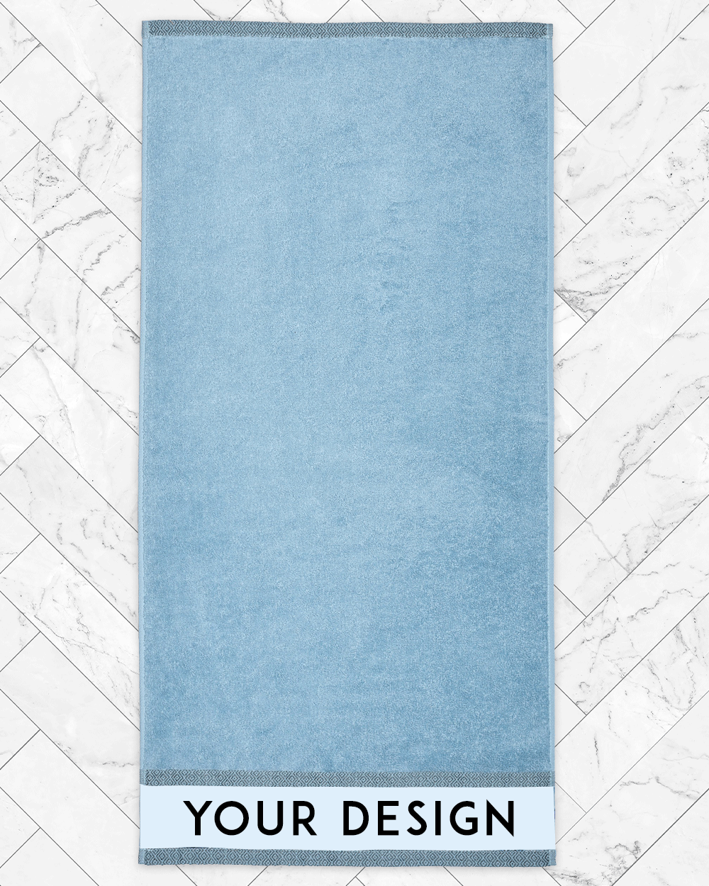 Custom Design Blue Hand Towel (SIZE 16"X 32")