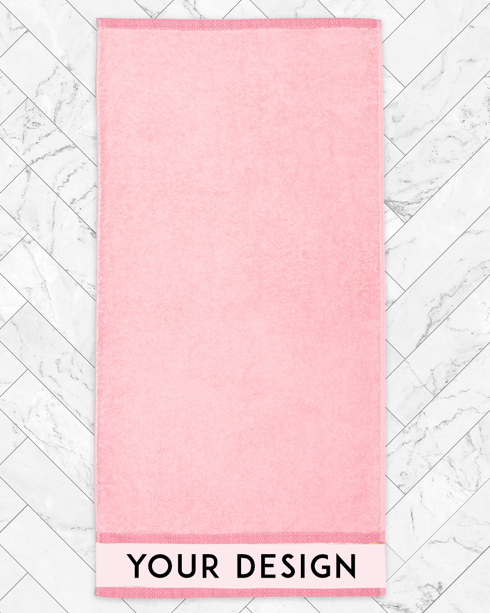 Custom Design Pink Hand Towel (SIZE 16"X 32")