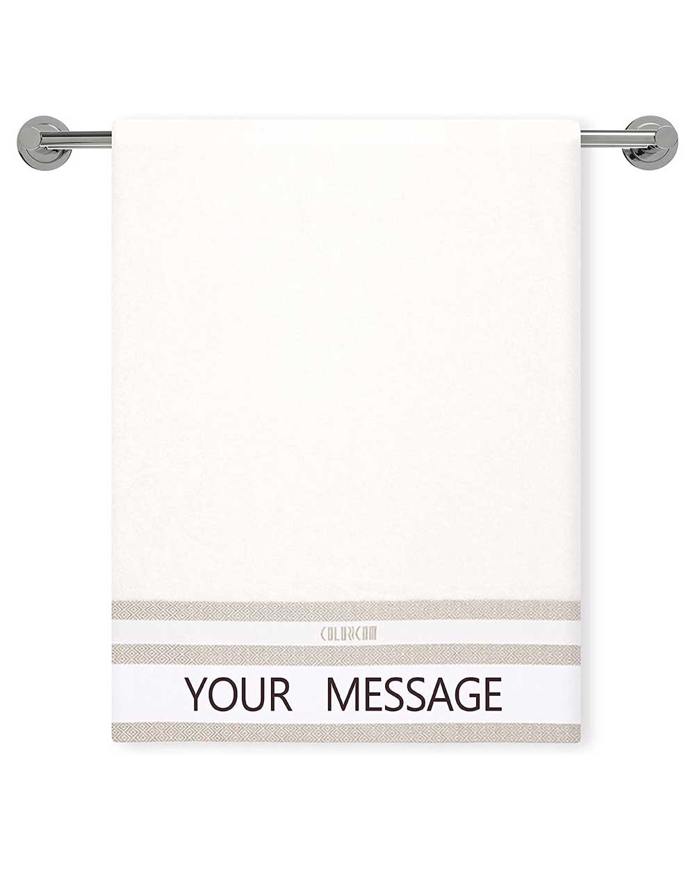 Custom Design Ivory Mini Bath Towel (SIZE 20"X 40")