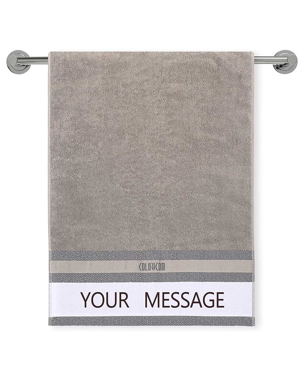 Custom Design Grey Mini Bath Towel (SIZE 20"X 40")