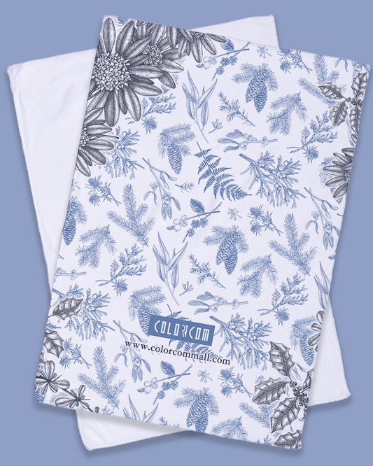 Blue Botanical Garden Rally Towel (SIZE 11"X17")